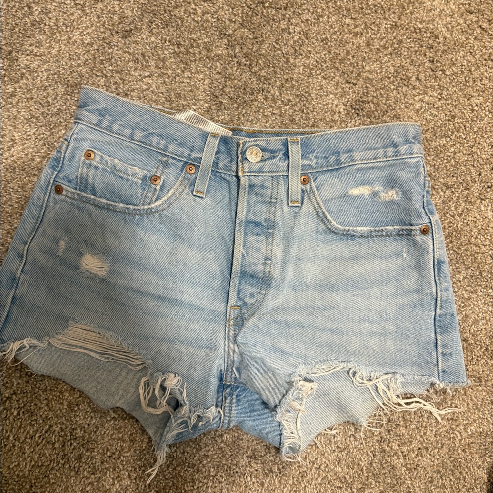 Levi's Blue Jean Shorts Distressed Cut-Off 501 Style